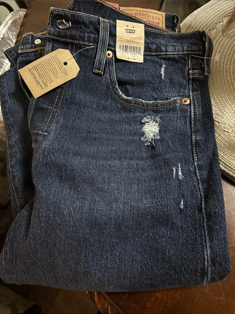 Levis Women's Dark Blue Slim Straight Jeans